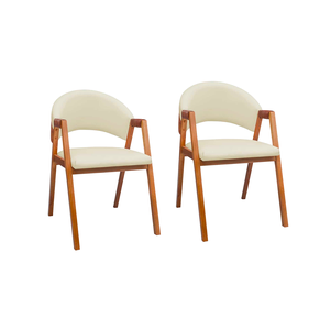 2 Cadeiras Sala de Jantar em Madeira Luiza Sintético Ds Home