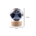 Ver imagem 3 de Luminária Abajur Nossa Senhora Led Usb Enfeite Decorativo Esfera de Vidro 3d Base de Madeira