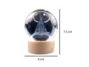Ver imagem 3 de Luminária Abajur Nossa Senhora Led Usb Enfeite Decorativo Esfera de Vidro 3d Base de Madeira