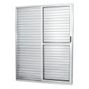 Ver imagem 1 de Porta de Correr Alumínio 3 Folhas 1 Fixa com Vidro Liso Sólida Mgm 210 x 160cm