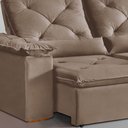 Ver imagem 4 de Sofá Retrátil e Reclinável Atenas 3 Lugares 196cm Suede Bege Rei de Casa