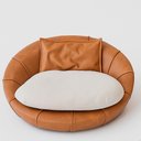Ver imagem 1 de Poltrona Infantil Golden 78cm Courino Caramelo | Bouclé Off White - Sallar Home