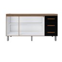 Ver imagem 4 de Balcão Gabinete para Pia Carina 140cm sem Tampo - Savana/preto