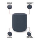 Ver imagem 2 de Puff Redondo Orgânico para Sala Malu Assento Espuma Suede Azul Marinho D'Rossi