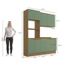 Ver imagem 4 de Armário de Cozinha Compacta Torre Quente 100% Mdf 190cm Nogueira/verde Celeste Kappesberg