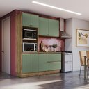 Ver imagem 1 de Armário de Cozinha Compacta Torre Quente 100% Mdf 190cm Nogueira/verde Celeste Kappesberg