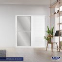 Ver imagem 2 de Porta de Aluminio Veneziana de Correr 210x120cm 3 Folhas 1 Fixa com Vidro Temperado MGM Branco