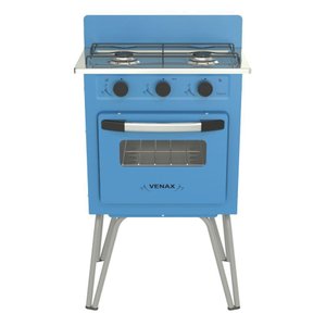 Fogão Portátil 2 Bocas Venax Gemini Vetrô Glp Azul