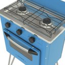 Ver imagem 3 de Fogão Portátil 2 Bocas Venax Gemini Vetrô Glp Azul