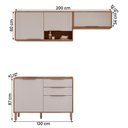 Ver imagem 4 de Kit Armário Aéreo Cozinha Compacta Áurea 200cm e Balcão Cinamomo-off White
