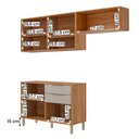 Ver imagem 3 de Kit Armário Aéreo Cozinha Compacta Áurea 200cm e Balcão Cinamomo-off White