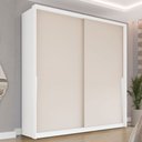 Ver imagem 1 de Guarda-roupa Casal Porto 2 Portas 2 Gavetas Branco/creme - Politorno