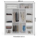 Ver imagem 4 de Guarda-roupa Casal Porto 2 Portas 2 Gavetas Branco/creme - Politorno