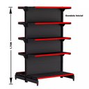 Ver imagem 2 de Gondola Centro 170 Fit Ate 9 Metros 2 Ponta Preto 100b Pe Vermelho