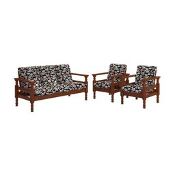 Jogo de Sofá Madeira Maciça Liz 3 Lugares e 2 Poltronas Multimóveis Floral Rosa - 6