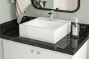 Ver imagem 1 de Cuba Pia de Apoio para Banheiro 35x35 Chanel Branco Mármore Sintético