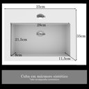 Ver imagem 2 de Cuba Pia de Apoio para Banheiro 35x35 Chanel Branco Mármore Sintético