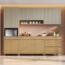 Ver imagem 1 de Cozinha 5 Peças 11 Portas 5 Gavetas 270cm 100% MDF Simone Mendes Marrom/Carvalho/Fendi