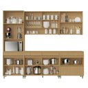 Ver imagem 4 de Cozinha 5 Peças 11 Portas 5 Gavetas 270cm 100% MDF Simone Mendes Marrom/Carvalho/Fendi