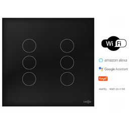 Interruptor Touch Wi Fi 6 Teclas Caixa 4X4 Preto - 2