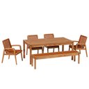 Ver mais imagens de Mesa de Jantar com Banco de Madeira 180cm e 04 Cadeiras Trammare C07 Corda Ocre - Lyam Decor