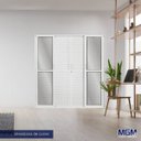 Ver imagem 2 de Porta de Alumínio Veneziana de Correr 210x180cm 6 Folhas 2 Fixas com Vidro Liso Temperado Mgm