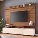 Ver imagem 1 de Estante Painel de Tv 70 Pol 200cm Ripado Artís Castanho/off White - Hb Móveis
