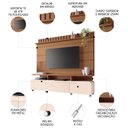 Ver imagem 3 de Estante Painel de Tv 70 Pol 200cm Ripado Artís Castanho/off White - Hb Móveis