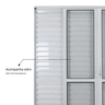 Porta de Alumínio Veneziana de Correr 210x200cm 6 Folhas 2 Fixas com Vidro Liso Temperado MGM - 6