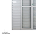 Ver mais imagens de Porta de Alumínio Veneziana de Correr 210x200cm 6 Folhas 2 Fixas com Vidro Liso Temperado MGM Branco