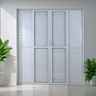 Porta de Alumínio Veneziana de Correr 210x200cm 6 Folhas 2 Fixas com Vidro Liso Temperado MGM - 1