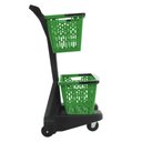 Ver imagem 2 de Carrinho de Compras Preto com Cestos D-500 12kg Removíveis Verde - Dellaplast