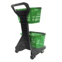 Ver imagem 3 de Carrinho de Compras Preto com Cestos D-500 12kg Removíveis Verde - Dellaplast