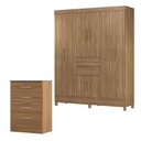 Ver imagem 1 de Cômoda Astral e Guarda Roupa Casal Munique Amêndola Touch - Demóbile