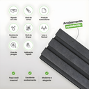 Ver imagem 5 de Kit Meia Parede Ripada Eva Laminada 10 Ripas de 1,1m Black com Textura Preta com Acabamento Superior