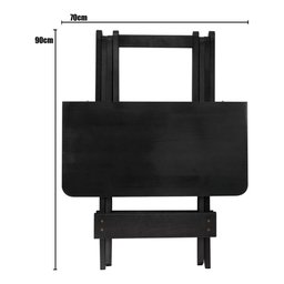 Jogo de Mesa Dobrável 70x70 Bar 4 Cadeiras Madeira Maciça - Preto - 7