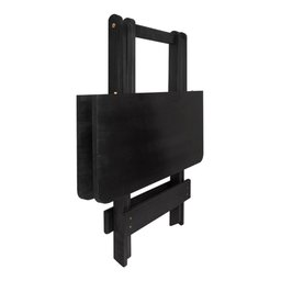 Jogo de Mesa Dobrável 70x70 Bar 4 Cadeiras Madeira Maciça - Preto - 3