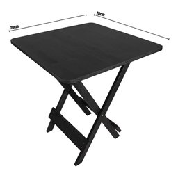 Jogo de Mesa Dobrável 70x70 Bar 4 Cadeiras Madeira Maciça - Preto - 6