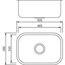 Ver imagem 2 de Cuba de Inox Simples Extra Polida Lisa 465x310x170mm Cs-1 0.6mm Abertura 3 1-2 Mekal