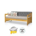 Ver imagem 4 de Sofá Cama Dublin 2 Lugares Capitonê 195cm Cinza Veludo