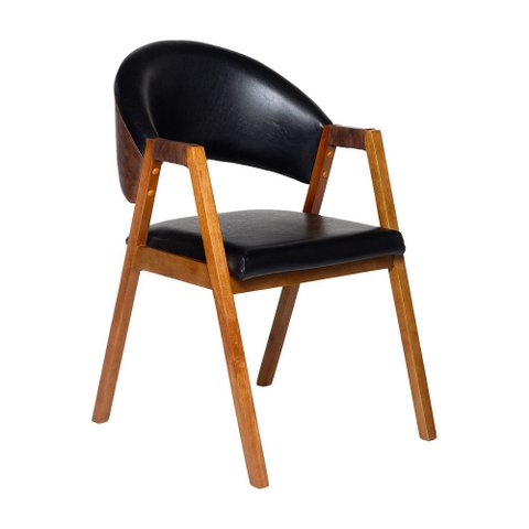 Cadeira Luiza Sala de Jantar com Braço Madeira Maciça Movellu Home