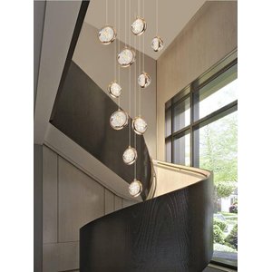 Pendente Led 90w 3000k 60x350cm Dourado