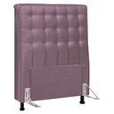 Ver imagem 1 de Cabeceira Cama Box Solteiro Ciara 90cm Botonê com Frame Veludo Rosê - Desk Design