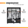 Guarda Roupas Casal 6 Portas 4 Gavetas Primacy Preto Batrol - 5