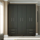 Ver imagem 2 de Guarda Roupas Casal 6 Portas 4 Gavetas Primacy Preto Batrol