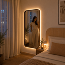 Ver imagem 1 de Espelho Bali - Linha Couro - - Caramelo - com LED - 180x90