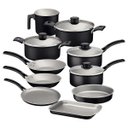 Ver imagem 1 de Jogo de Panelas Tramontina Turim 10 Peças em Alumínio Antiaderente Starflon Max Preto