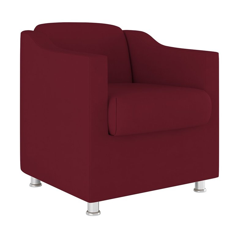 Poltrona Decorativa Escritório Cadeira Manicure Suede Cor:Marsala