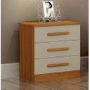 Ver imagem 1 de Mesa de Cabeceira Rubi 3 Gavetas Cinamomo/off - Leifer