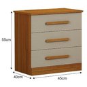 Ver imagem 2 de Mesa de Cabeceira Rubi 3 Gavetas Cinamomo/off - Leifer